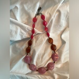 Necklace Pink Beads adjustable